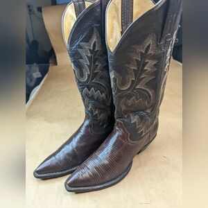 Panhandle Slim women's sz 6.5B Exotic Genuine Brown Teju Lizard Classic Western